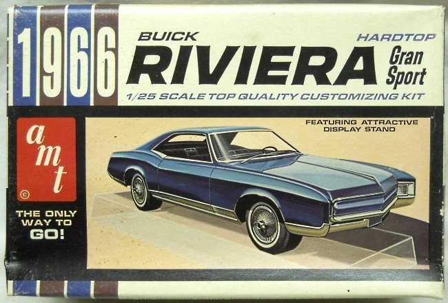 AMT 1/25 1966 Buick Riviera GS Grand Sport - Stock or Custom, 6556-200 plastic model kit